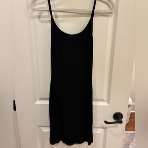 SKIMS Black Mini Ribbed Bodycon Dress